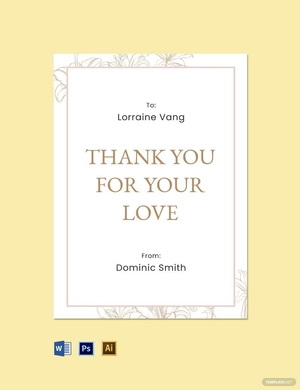 Elegant Funeral Thank You Card Template