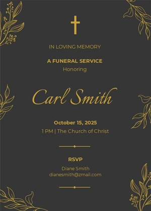 Elegant Email Funeral Invitation Template