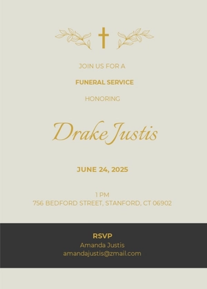 Modern Email Funeral Invitation Template