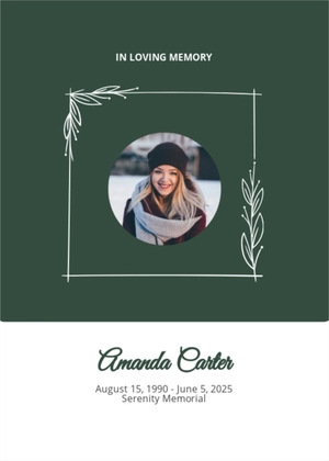 Custom Funeral Prayer Card Template