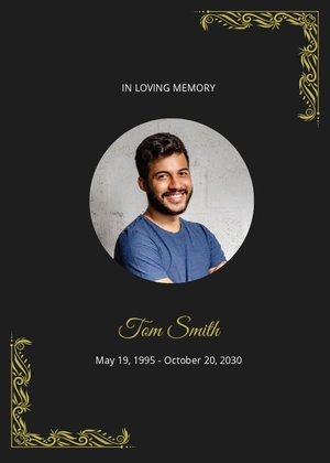 Elegant Funeral Prayer Card Template