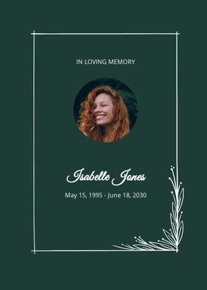 Sample Funeral Prayer Card template