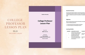 College Professor Lesson Plan Template