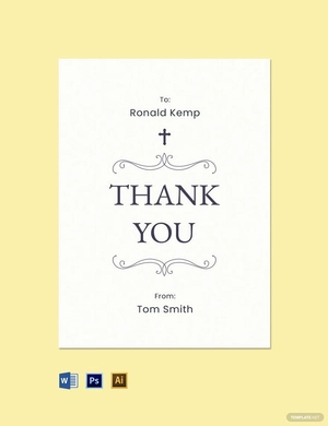 Simple Funeral Photo Thank You Card Template