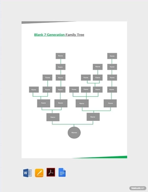 Blank 7 Generation Family Tree Template