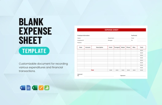Blank Expense Sheet Template