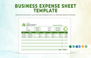 Business Expense Sheet Template