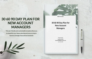 30 60 90 Day Plan for New Account Managers Template