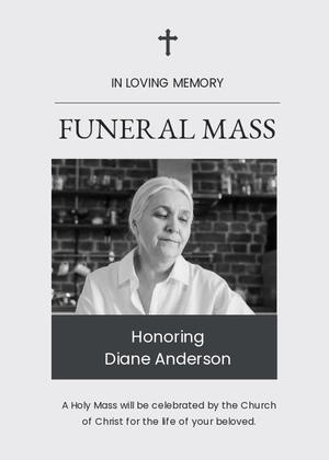 Catholic Funeral Mass Card Template