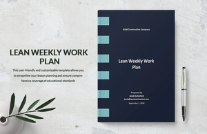 Lean Weekly Work Plan Template