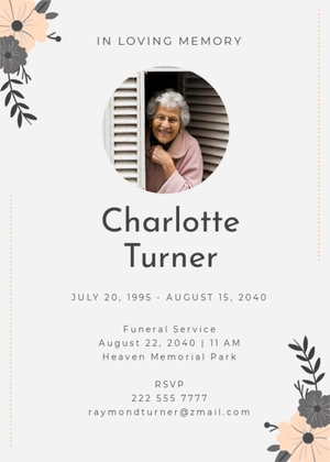 Blank Funeral Flower Card Template