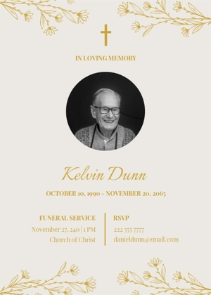 Funeral Floral Sympathy Card Template
