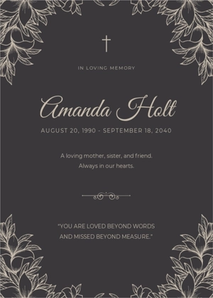 Personalized Funeral Remembrance Card Template