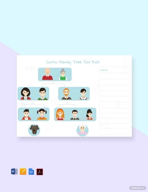Cousin Family Tree Template For Kid's
