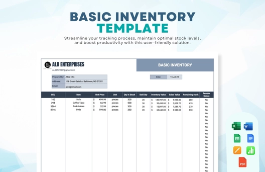 Basic Inventory Template