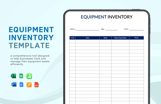 Equipment Inventory Template