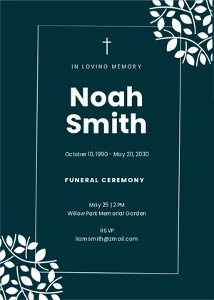 Elegant Funeral Ceremony Invitation Template