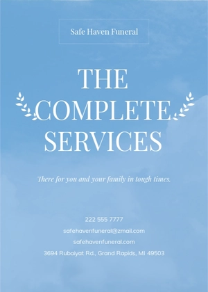 Funeral Service Name Card Template