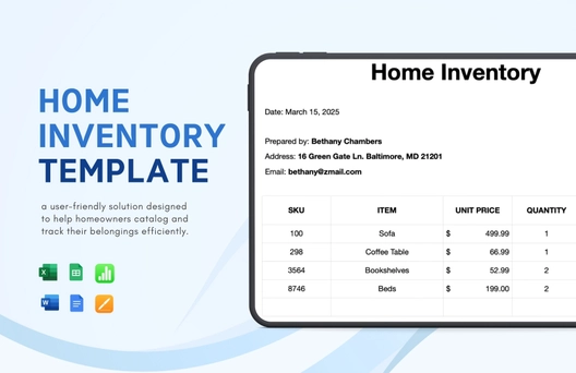 Home Inventory Template