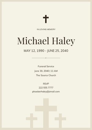 Roman Catholic Funeral Card Template