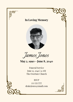 Elegant Catholic Funeral Card Template