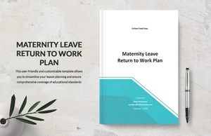 Maternity Leave Return to Work Plan Template