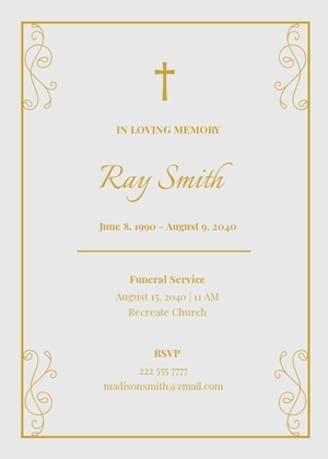 Sample Catholic Funeral Card Template