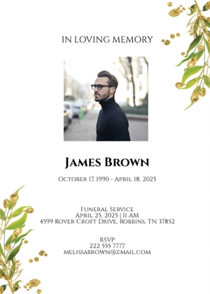 Funeral Service Card Design Template