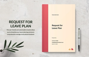 Request For Leave Plan Template