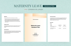 Maternity Leave Handover Plan Template