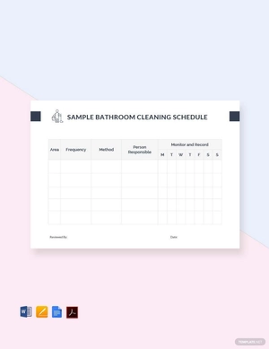 Sample Bathroom Cleaning Schedule Template