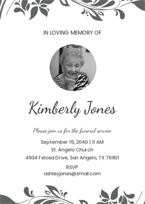 Elegant Communication Funeral Invitation Template