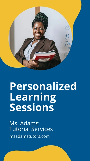 Free Tutoring Service Whatsapp Post Template to Edit Online