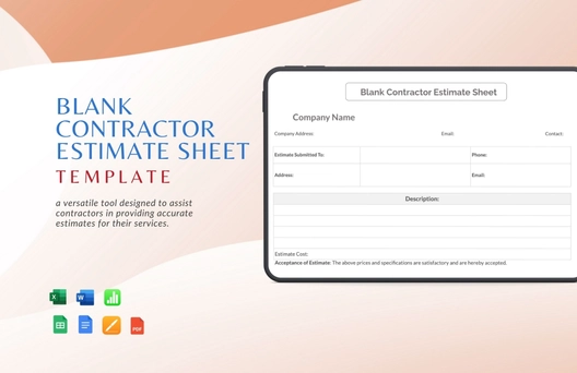 Simple Blank Estimate Template In Excel Word Google Docs Google 