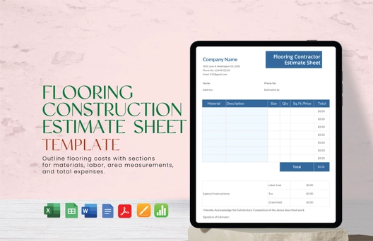 Flooring Contractor Estimate Sheet Template