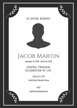 Modern Funeral Program Invitation Template