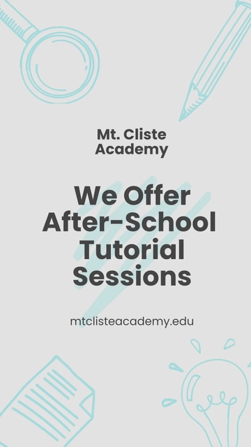 Free After School Tutoring Whatsapp Post Template to Edit Online