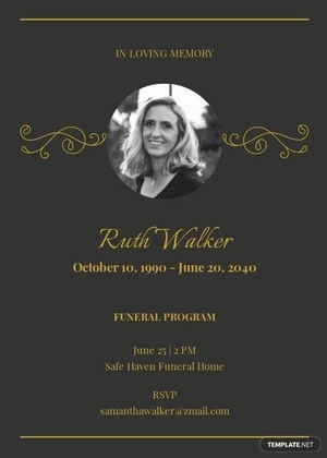Funeral Program Service Invitation Template