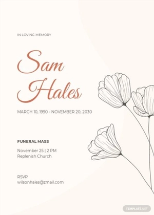 Funeral Mass Program Invitation Template