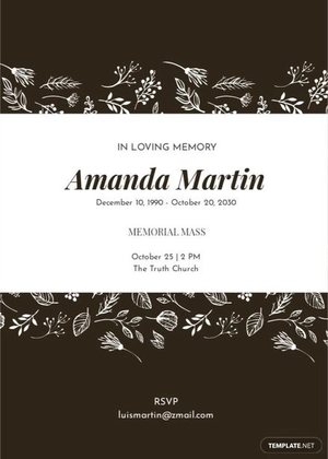 Funeral Memorial Mass Invitation Template