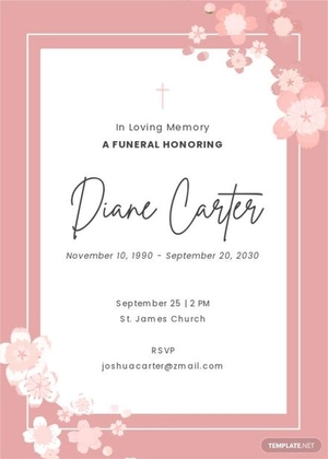 Digital Funeral Invitation Template
