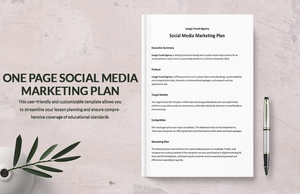 One Page Social Media Marketing Plan Template