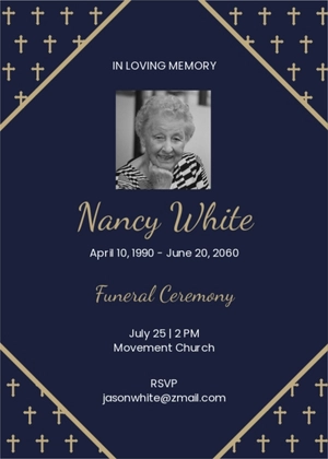 Funeral Memorial Invitation Card Template