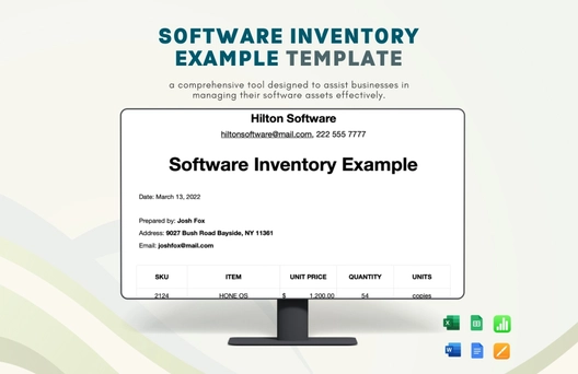 Software Inventory Example Template
