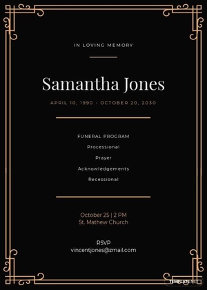 Black Church Funeral Program Template
