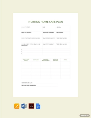 Nursing Home Care Plan Template