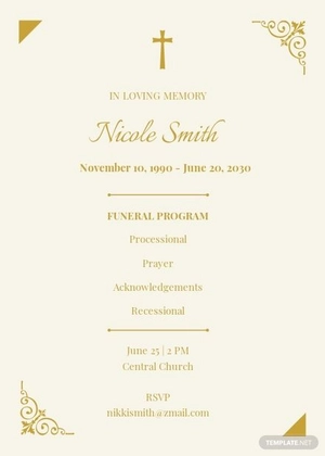 Funeral Church Program Template