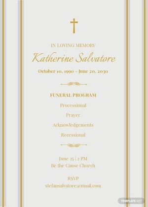 Funeral Church Service Program Template