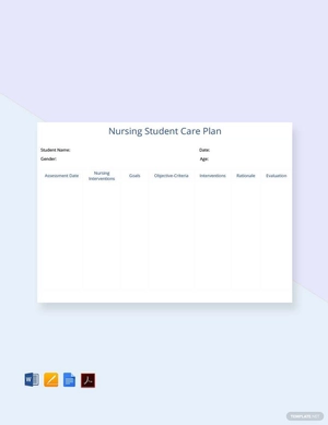 Nursing Student Care Plan Template