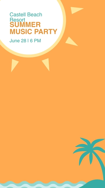 Free Summer Party Snapchat Geofilter Template to Edit Online